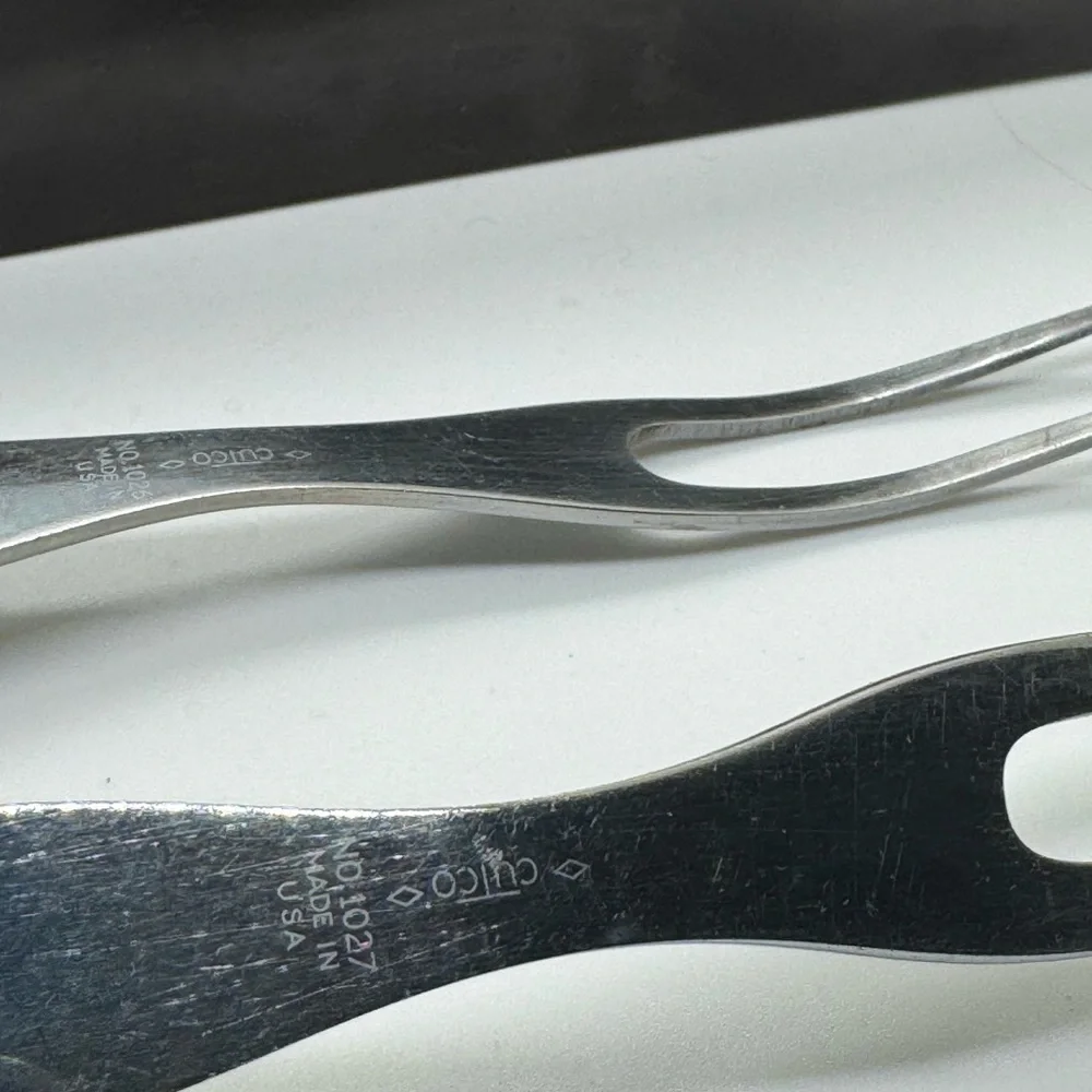 Cutco Spatula & Serving Forks Set w/Holder: Stainless Steel Spatula & Meat Forks